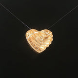 14k Yellow Gold and 0.20cttw Diamond Vintage Heart Pendant