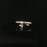 14k White Gold and Diamond Fancy Band Ring Size 7