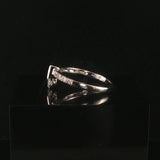14k White Gold and Diamond Fancy Band Ring Size 7
