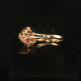 14k Yellow Gold Ruby and Diamond Ladies Vintage Ring Size 9.25
