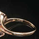 14k Yellow Gold Ruby and Diamond Ladies Vintage Ring Size 9.25