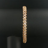 14k Yellow Gold and 4cttw Diamond Solid S Link Vintage Tennis Bracelet 7"