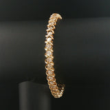 14k Yellow Gold and 4cttw Diamond Solid S Link Vintage Tennis Bracelet 7"