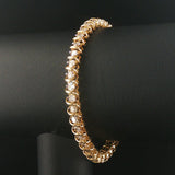 14k Yellow Gold and 4cttw Diamond Solid S Link Vintage Tennis Bracelet 7"