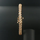 14k Yellow Gold and 4cttw Diamond Solid S Link Vintage Tennis Bracelet 7"