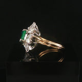 14k Yellow and White Gold 2.54ct Emerald and 1cttw Diamond Vintage Ring Size 6