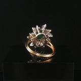 14k Yellow and White Gold 2.54ct Emerald and 1cttw Diamond Vintage Ring Size 6