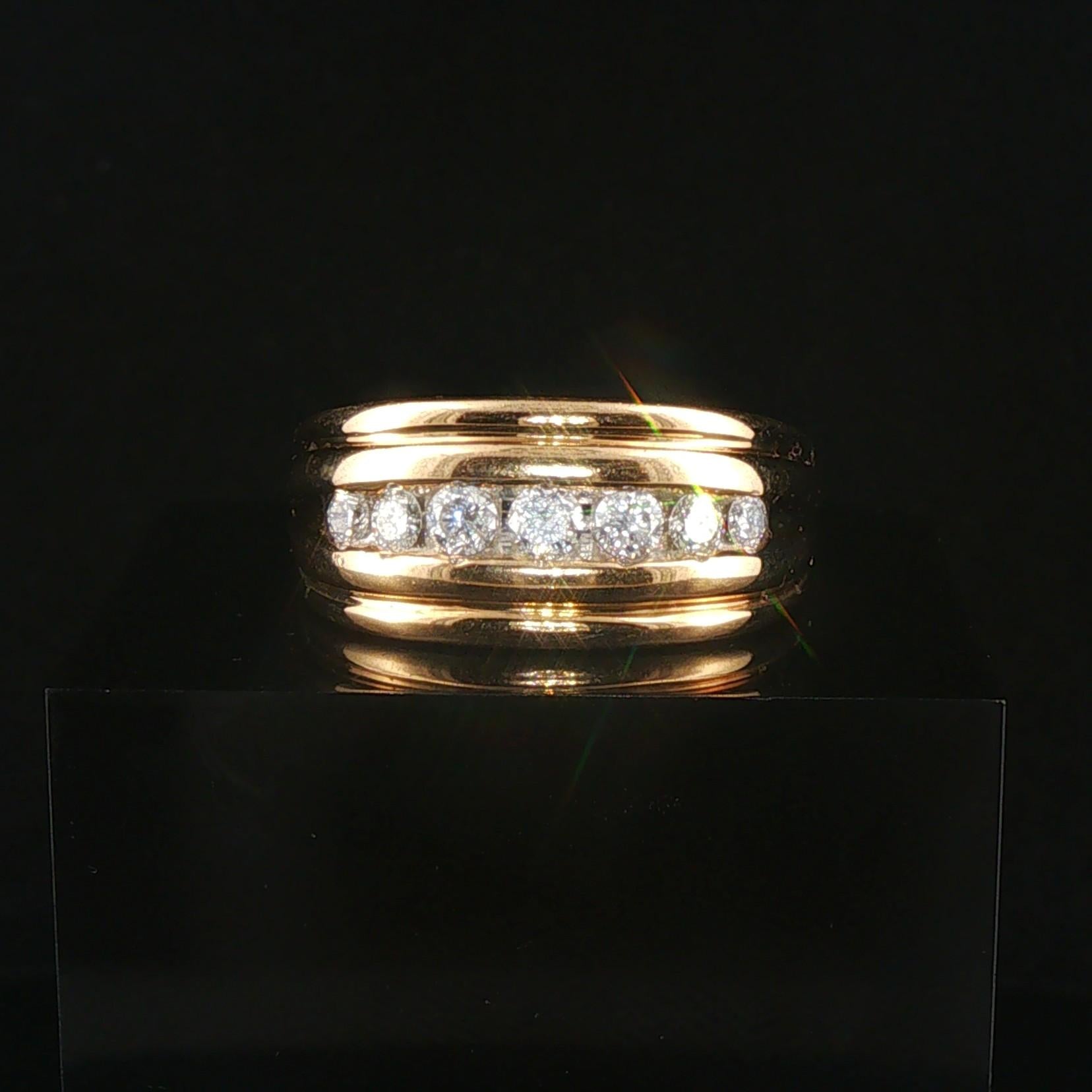 Ring File Measurement 14k Yellow Gold and 0.50cttw Diamond Men's Band Ring Size 11.5 – Joseph ...