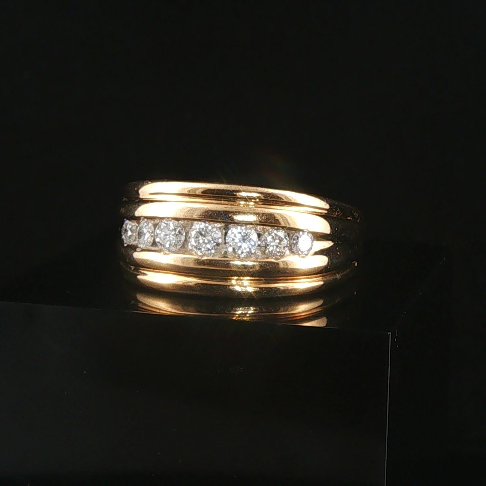 Ring File Measurement 14k Yellow Gold and 0.50cttw Diamond Men's Band Ring Size 11.5 – Joseph ...