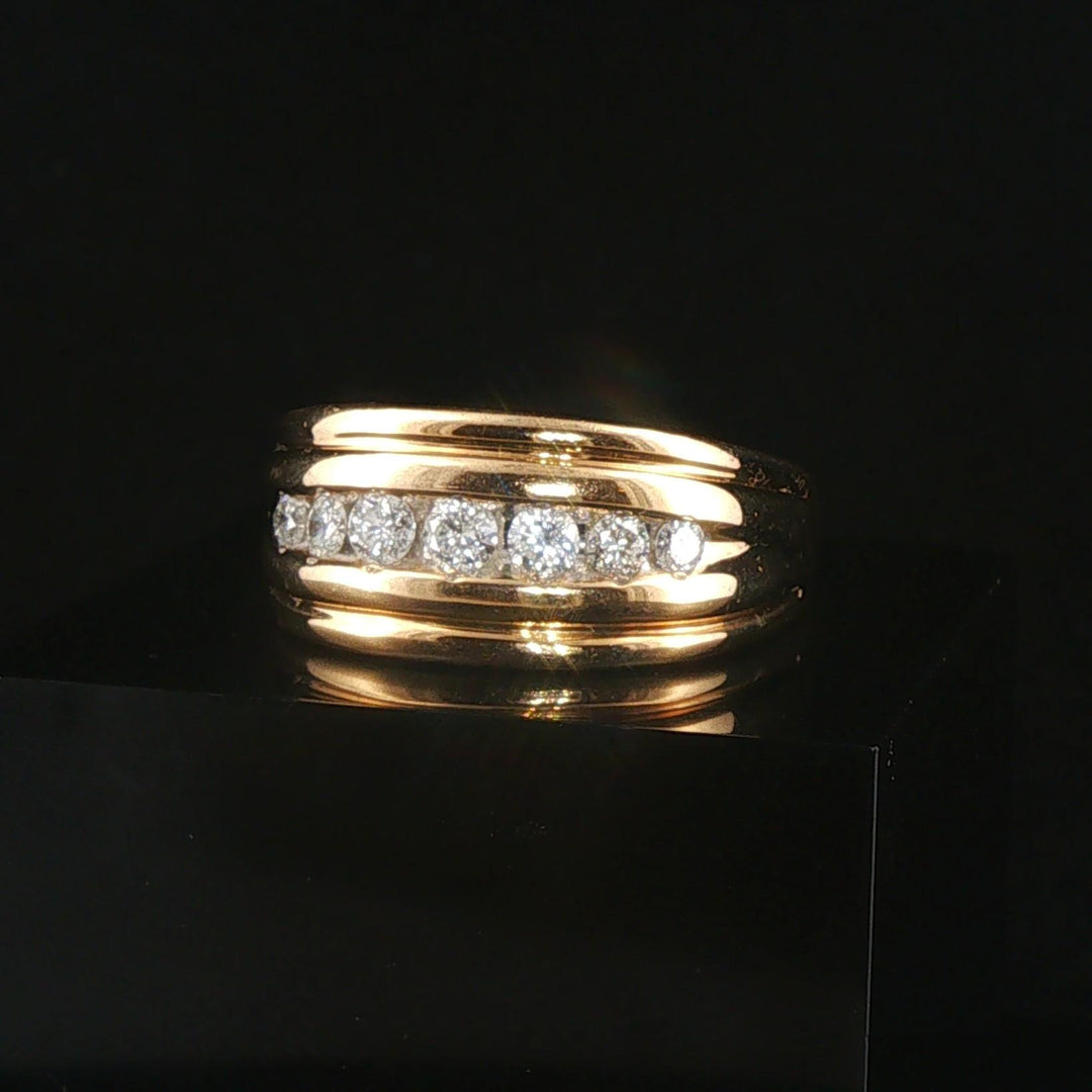 14k Yellow Gold and 0.50cttw Diamond Men's Band Ring Size 11.5