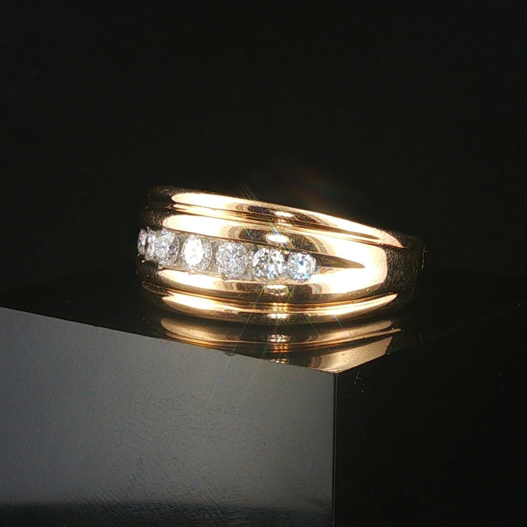 14k Yellow Gold and 0.50cttw Diamond Men's Band Ring Size 11.5