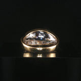 14k Yellow and White Gold 0.25cttw Pave Diamond Fancy Band Ring Size 7