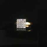 18k Yellow and White Gold 0.75cttw Pave Cluster Diamond Vintage Ring Size 5.5