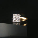 18k Yellow and White Gold 0.75cttw Pave Cluster Diamond Vintage Ring Size 5.5