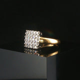 18k Yellow and White Gold 0.75cttw Pave Cluster Diamond Vintage Ring Size 5.5