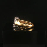 18k Yellow and White Gold 0.75cttw Pave Cluster Diamond Vintage Ring Size 5.5