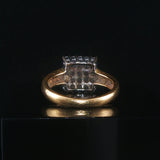 18k Yellow and White Gold 0.75cttw Pave Cluster Diamond Vintage Ring Size 5.5