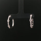 14k White Gold and 1cttw Diamond Hoop Earrings
