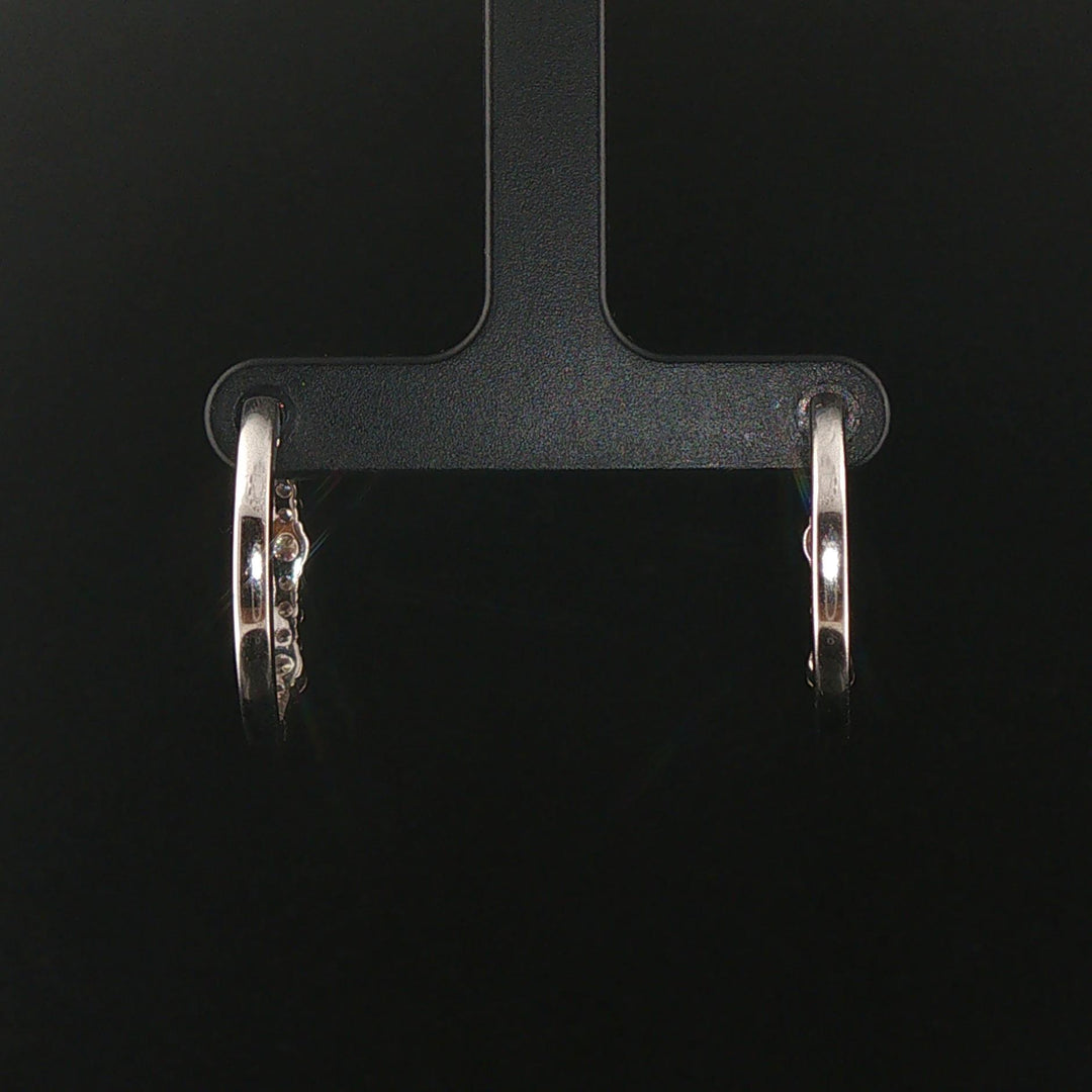 14k White Gold and 1cttw Diamond Hoop Earrings