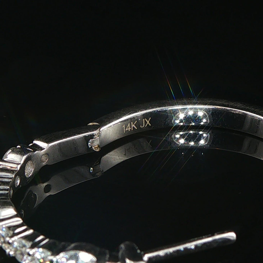 14k White Gold and 1cttw Diamond Hoop Earrings