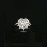 14k White Gold and 1cttw Diamond Heart Halo Ring Size 5.5