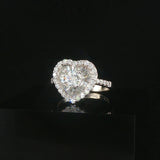 14k White Gold and 1cttw Diamond Heart Halo Ring Size 5.5