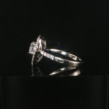 14k White Gold and 1cttw Diamond Heart Halo Ring Size 5.5