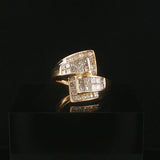 14k Yellow Gold and 1cttw Diamond Vintage Bypass Ring Size 5.75