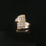 14k Yellow Gold and 1cttw Diamond Vintage Bypass Ring Size 5.75