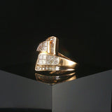 14k Yellow Gold and 1cttw Diamond Vintage Bypass Ring Size 5.75