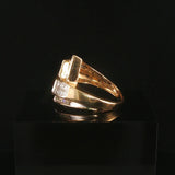 14k Yellow Gold and 1cttw Diamond Vintage Bypass Ring Size 5.75