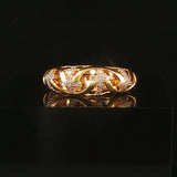 18k Yellow Gold and Diamond Vintage Cross Band Ring Size 10