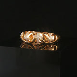 18k Yellow Gold and Diamond Vintage Cross Band Ring Size 10