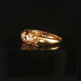 18k Yellow Gold and Diamond Vintage Cross Band Ring Size 10