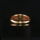 18k Yellow Gold and Diamond Vintage Cross Band Ring Size 10