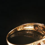 18k Yellow Gold and Diamond Vintage Cross Band Ring Size 10