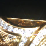 18k Yellow Gold and 1cttw Diamond Solid Heavy Vintage Ring Italy Size 6