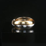 18k Yellow and White Gold and Diamond Milor Crossover Bands Ring Size 6.5
