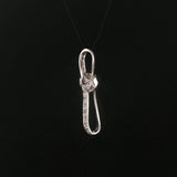 14k White Gold and 0.30cttw Diamond Fancy Vintage Cross Pendant 1.25"