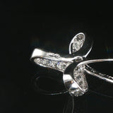14k White Gold and 0.30cttw Diamond Fancy Vintage Cross Pendant 1.25"