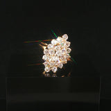 14k Yellow Gold and 1cttw Diamond Ladies Cluster Ring Size 8.25