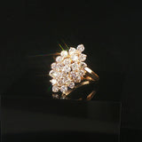 14k Yellow Gold and 1cttw Diamond Ladies Cluster Ring Size 8.25