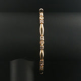 14k Yellow and White Gold 0.50cttw Bezel Set Diamond Bar Link Bracelet 7"
