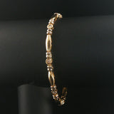 14k Yellow and White Gold 0.50cttw Bezel Set Diamond Bar Link Bracelet 7"