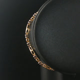 14k Yellow and White Gold 0.50cttw Bezel Set Diamond Bar Link Bracelet 7"