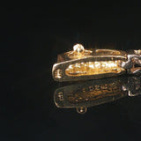 14k Yellow and White Gold 0.50cttw Bezel Set Diamond Bar Link Bracelet 7"