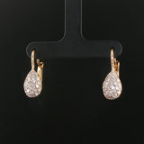 Sonia B 14k Yellow Gold and 1cttw Pave Diamond Tear Drop Earrings