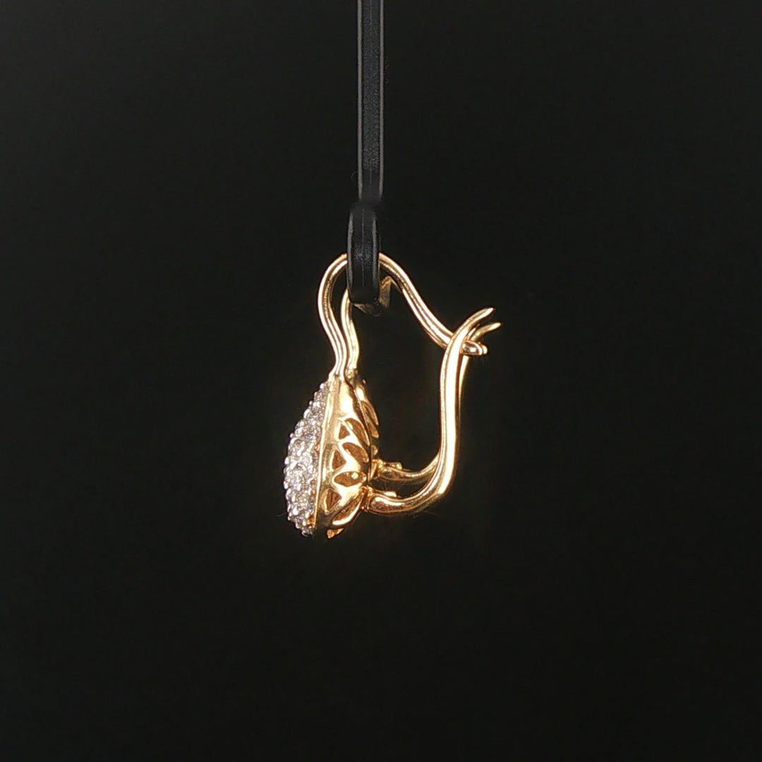 Sonia B 14k Yellow Gold and 1cttw Pave Diamond Tear Drop Earrings
