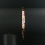 14k Yellow Gold and 2cttw Diamond Bar Herringbone Link Bracelet 7"