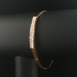 14k Yellow Gold and 2cttw Diamond Bar Herringbone Link Bracelet 7"